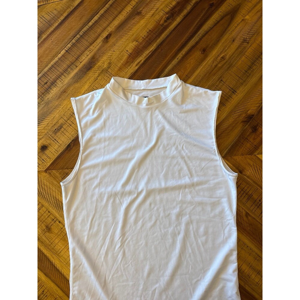 Nike Golf White Sleeveless Mock Neck Compression Base Layer Shirt Size L - Picture 2 of 6